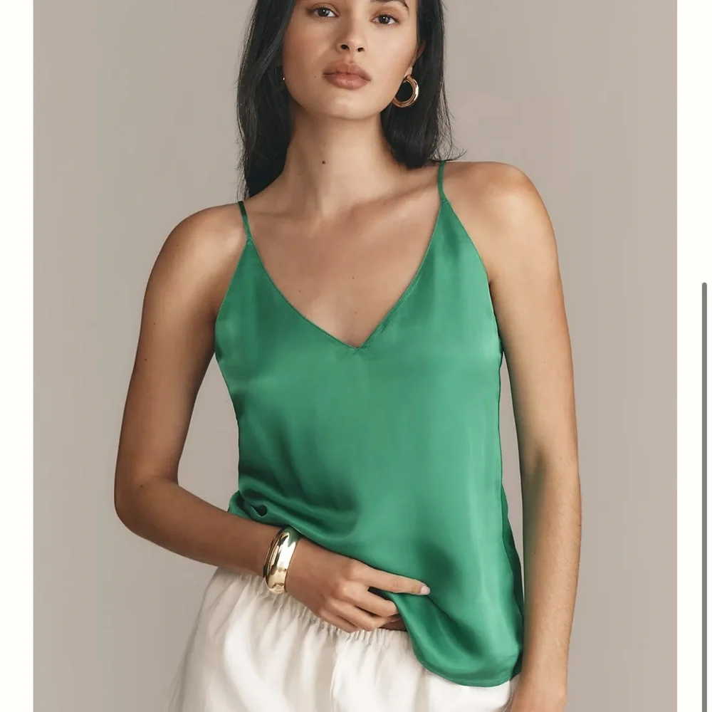 Scotch & Soda V-Neck Cropped Jersey Cami Green size Medium - Picture 1 of 9